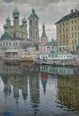 View of Vasilievsky Island with the Church of the Annunciation