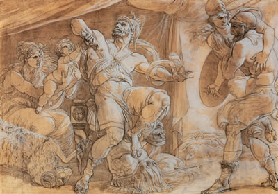 THE SUICIDE OF AJAX by Giuseppe Cades - Auction record, sale price, and art valuation. Compare with similar artists and explore comparable artworks.