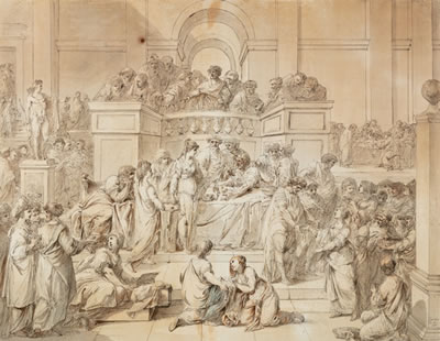 THE GENEROSITY OF ROMAN WOMEN by Jacques Gamelin - Auction record, sale price, and art valuation. Compare with similar artists and explore comparable artworks.