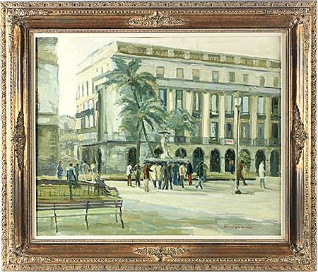"Plaza Real" by Pascual Fresquet - Auction record, sale price, and art valuation. Compare with similar artists and explore comparable artworks.