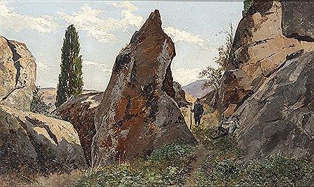 Landscape with two hikers by Pablo Buendia y Beltran - Auction record, sale price, and art valuation. Compare with similar artists and explore comparable artworks.