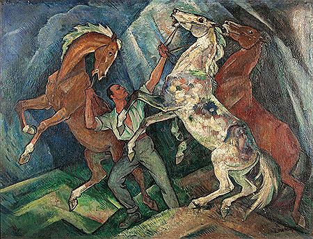 THREE HORSES IN A THUNDERSTORM