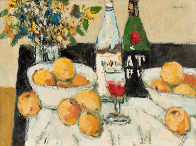Still Life with Citrus and Wine