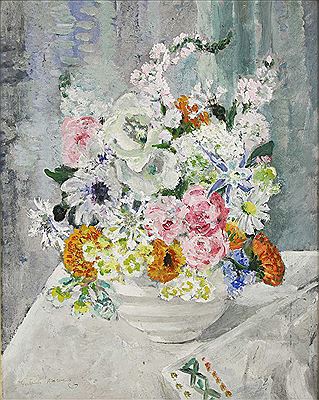 A still life of a vase of summer flowers by Gertrude Bodinnar Harvey - Auction record, sale price, and art valuation. Compare with similar artists and explore comparable artworks.