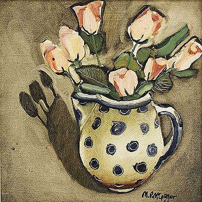 Spotty jug with roses