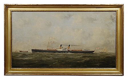 Portrait of the Passenger Paddle Steamship "Princess Alice" passing a light ship