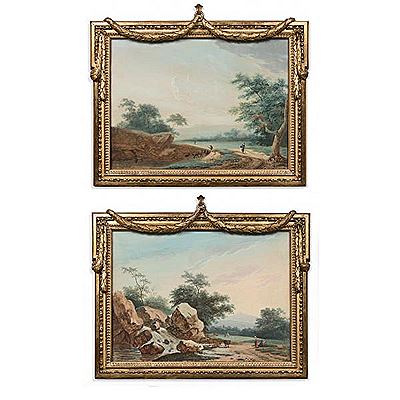 Paysages rocailleux animés de bergers (2)