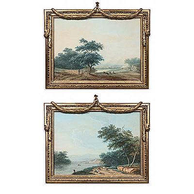 Paysages de bord de rivière animés de bergers (2)