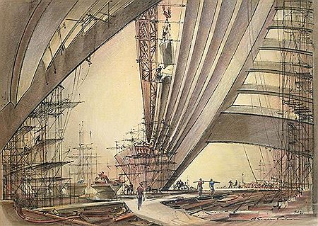''The Building of Sydney Opera House'' by Robert Emerson Curtis - Auction record, sale price, and art valuation. Compare with similar artists and explore comparable artworks.