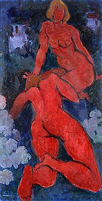 ''Two Red Figures on a Blue Background'' by Fyffe Christie - Auction record, sale price, and art valuation. Compare with similar artists and explore comparable artworks.