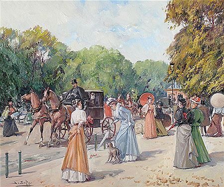 A bustling Paris street