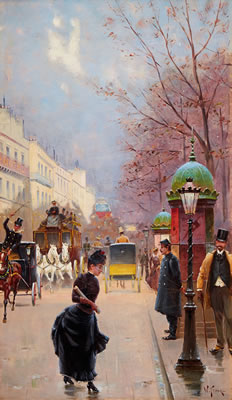 Elégante à Paris by William Feron - Auction record, sale price, and art valuation. Compare with similar artists and explore comparable artworks.