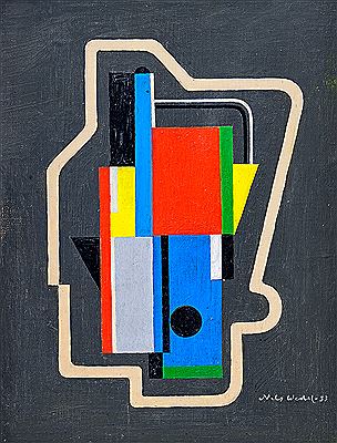 Geometrisk komposition by Nils Adolf Wedel - Auction record, sale price, and art valuation. Compare with similar artists and explore comparable artworks.
