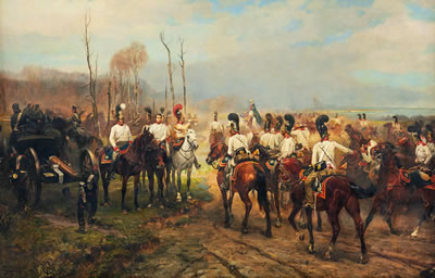 The return of the Russian chevalier guards after the attack on the enemy in Austerlitz 1805 by Nicolai Semenovich Samokich - Auction record, sale price, and art valuation. Compare with similar artists and explore comparable artworks.