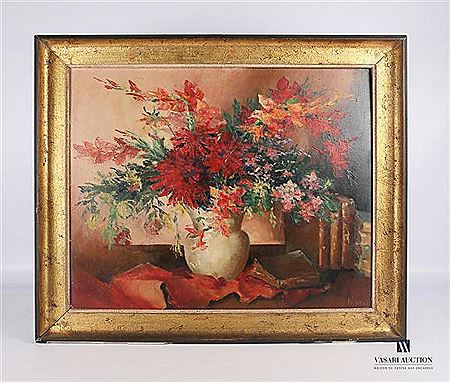 Bouquet de fleurs aux livres