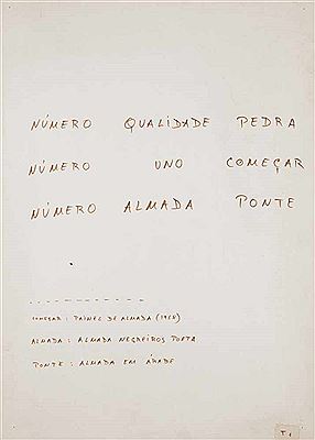 Untitled ("NÚMERO QUALIDADE PEDRA") (T1)