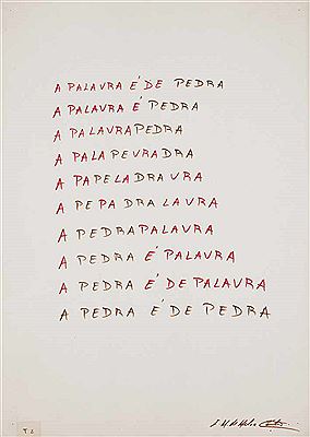 Untitled ("A PALAVRA É PEDRA") (T2) by Ernesto Melo e Castro - Auction record, sale price, and art valuation. Compare with similar artists and explore comparable artworks.