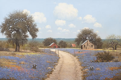 Farm with Bluebonnets, 1983