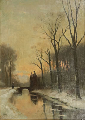Winterse namiddag bij het poortje van Rustenburg by Marinus Gidding - Auction record, sale price, and art valuation. Compare with similar artists and explore comparable artworks.