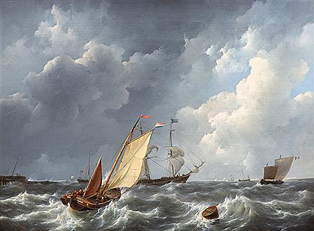 Dutch ships on a stormy sea
