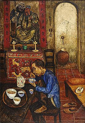 A Chinese man eating in his living room by Ernst C L Agerbeek - Auction record, sale price, and art valuation. Compare with similar artists and explore comparable artworks.