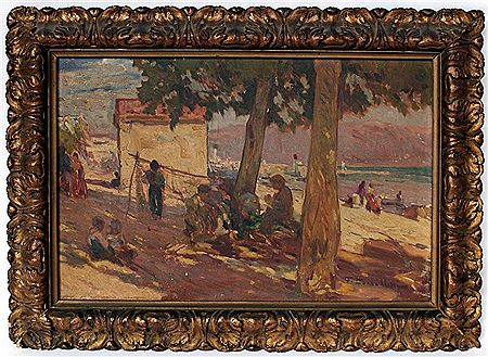 Fishermen on a shaded beach in Corsica. by Francois Corbellini - Auction record, sale price, and art valuation. Compare with similar artists and explore comparable artworks.