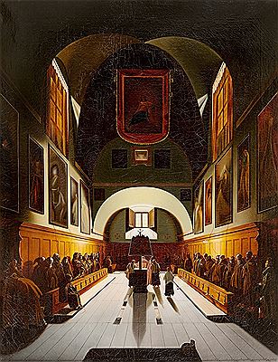 The Capuchin choir in the church of Santa Maria dell`Immacolata Concezione in Rome