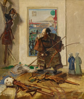 Still Life of an Asiatic Collection with Figures and Woodcut by Salomon Garf - Auction record, sale price, and art valuation. Compare with similar artists and explore comparable artworks.