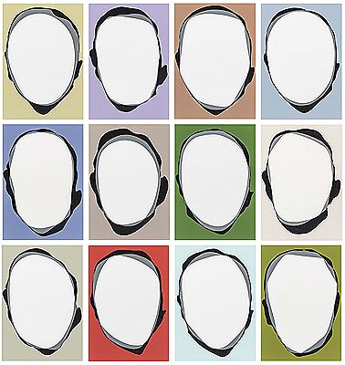 Untitled (Köpfe). Series of 24 paintings. (24)
