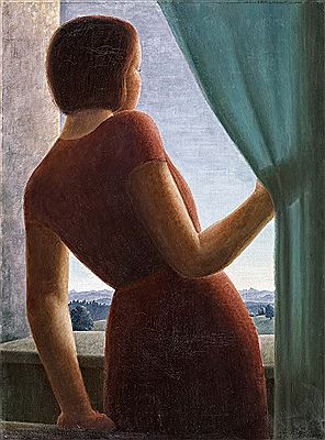 Mädchen am Fenster.