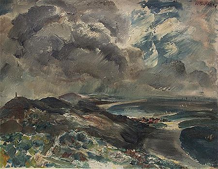 'Bewölkte Ostseelandschaft' / 'A cloudy Baltic Sea landscape'