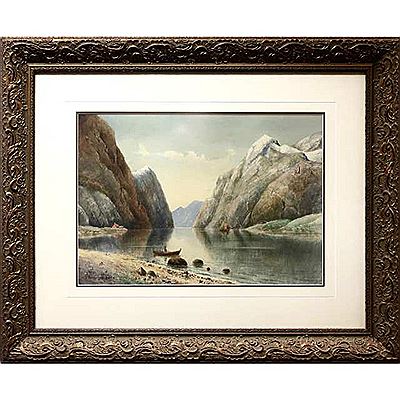 BOATING ON A TRANQUIL LAKE by George Bruenech - Auction record, sale price, and art valuation. Compare with similar artists and explore comparable artworks.
