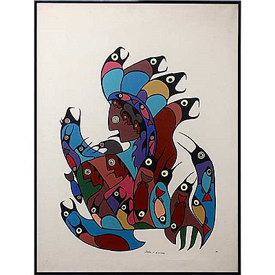 UNTITLED (SHAMANS & FISH) by John Laford - Auction record, sale price, and art valuation. Compare with similar artists and explore comparable artworks.