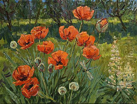 Mohnblumen by Anatoli Vasiliev - Auction record, sale price, and art valuation. Compare with similar artists and explore comparable artworks.