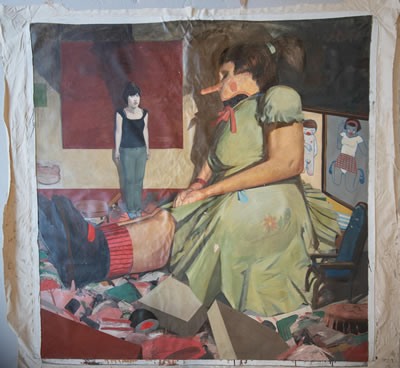 Painting of Girl with Dolls