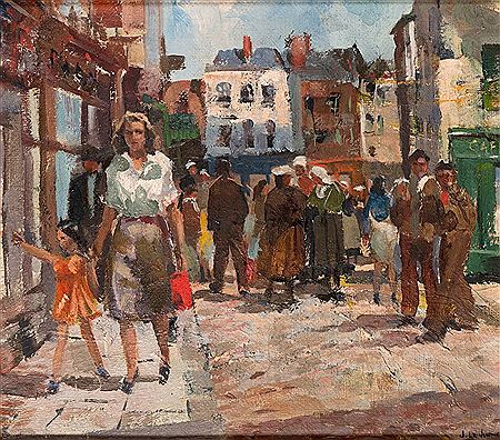 STREET SCENE IN BRETON VILLAGE