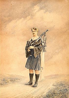 Portrait of Thomas Ashe as a piper
