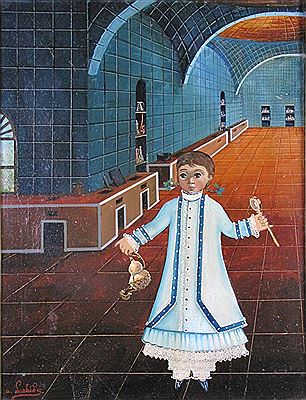 Girl with Gourd, Rattle