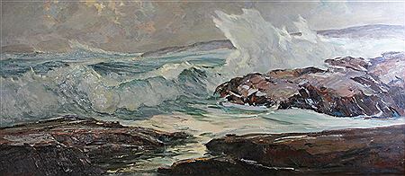 "The East Wind" , Depicting: Rocky Pacific Coast
