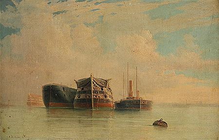 Portsmouth Harbour with the Royal Sovereign, the Donegal, the Royal Alfred and the Marlborough by Charles Robert Ricketts - Auction record, sale price, and art valuation. Compare with similar artists and explore comparable artworks.