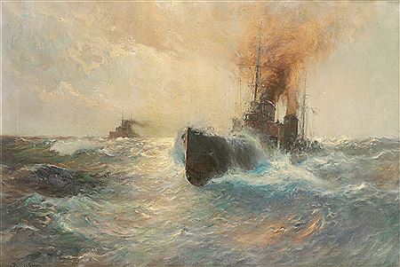 Battleships at sea