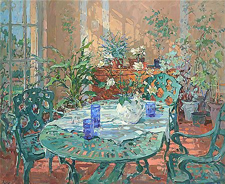 Conservatory with Blue Glass