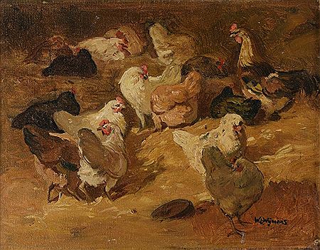 Chickens by Willem Wijmans - Auction record, sale price, and art valuation. Compare with similar artists and explore comparable artworks.