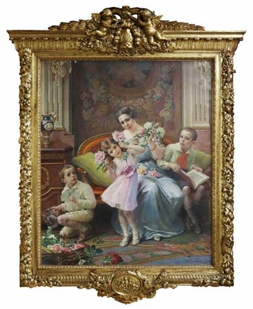 Pretty in Pink, Portrait of Marie Volejnikove With Her Children