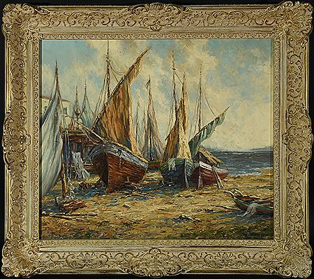 Ufernde Fischerboote by Hermann Gabler - Auction record, sale price, and art valuation. Compare with similar artists and explore comparable artworks.
