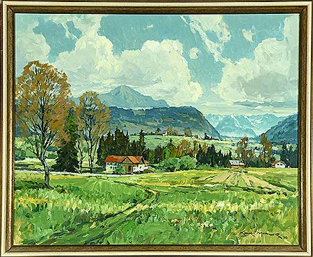 Landschaft mit Grünten und Rottachberg