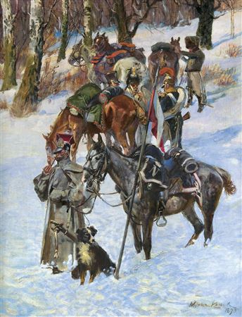 Sample artwork by Wojciech Adalbert Kossak (1857 - 1942), known for historical battle scene painting, horses, portraits - View similar artists and auction records