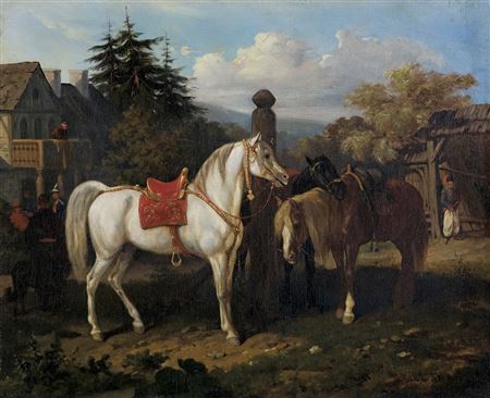 HORSESIN FORNT OF THE MANOR HOUSE, 1858