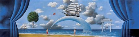 Sample artwork by Rafal Olbinski (Born 1943), known for painting, illustration, graphic design, art education - View similar artists and auction records