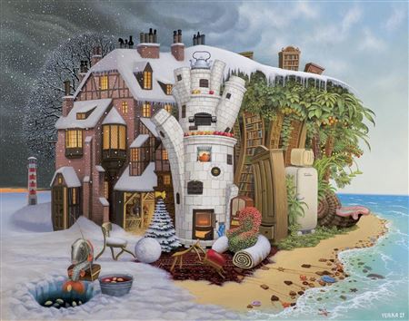 Sample artwork by Jacek Yerka (Born 1952), known for painting - View similar artists and auction records